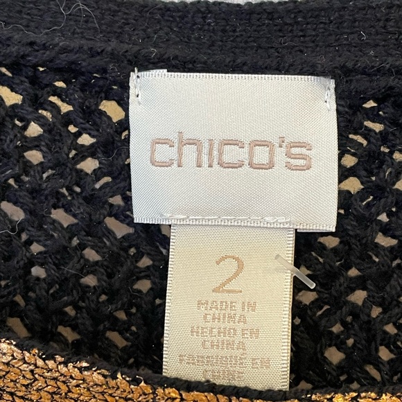NWOT Chico’s Copper foiled pullover sweater - Picture 5 of 5